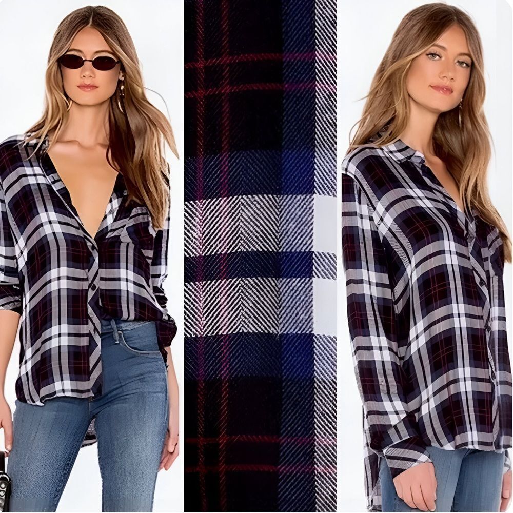 Rails Hunter Button Up Collared Long Sleeve Shirt… - image 1